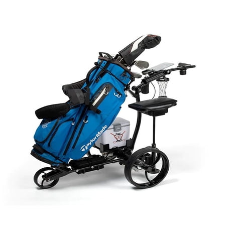 Super E Caddy Pro Electric Remote Control Golf Cart with Cooler Seat USB Port 12V Battery Black