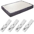 thumbnail image 1 of (Paquete de 4 correas cortas blancas) para sujetar sábanas - Clips ajustables para sábanas ajustables Correas de fijación para sábanas Soporte de agarre elástico utilizado para sábanas, fundas de col, 1 of 5
