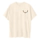 thumbnail image 5 of Camiseta de cuello redondo con doble estampado de letras para mujer: prenda informal de manga corta para el verano, 5 of 5