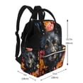 thumbnail image 2 of Daiia Colorful Floral Black Dog Large Capacity Baby Bag Waterproof Stylish Diaper Bag Mummy Backpack Adjustable Straps Diaper BagBaby Essentials Bag, 2 of 6