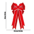 thumbnail image 3 of Christmas Decorations Red Christmas Bows Outdoor 18.9x11.02in Large Double Linen Christmas Tree Topper Bow Wreath Bow with Glitter Gold Edge Christmas Tree Decorations Holiday Party Home Decor, 3 of 6