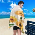 thumbnail image 4 of Dreamtimes Sunflower Beach Towel,Absorbent Quick Dry Sport Towel Oversized Lightweight Soft Bath Towel for Travel Sports Pool Swimming Bath Camping 31x71in, 4 of 7