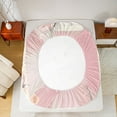 thumbnail image 5 of Feelyou White Rabbit Bunnies Twin Sheet Sets, Romantic Pink Rose Twin Fitted Sheet, Dreamy Moon Flat Sheet, Microfiber Room Decor, 3-Piece, 5 of 7