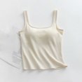 thumbnail image 3 of Fanxing Camisole Tops for Women Built in Bra Tank Tops for Women 2025 Bras No Underwire Yoga Tops Workout Sports Padded Cami Beige,L, 3 of 8