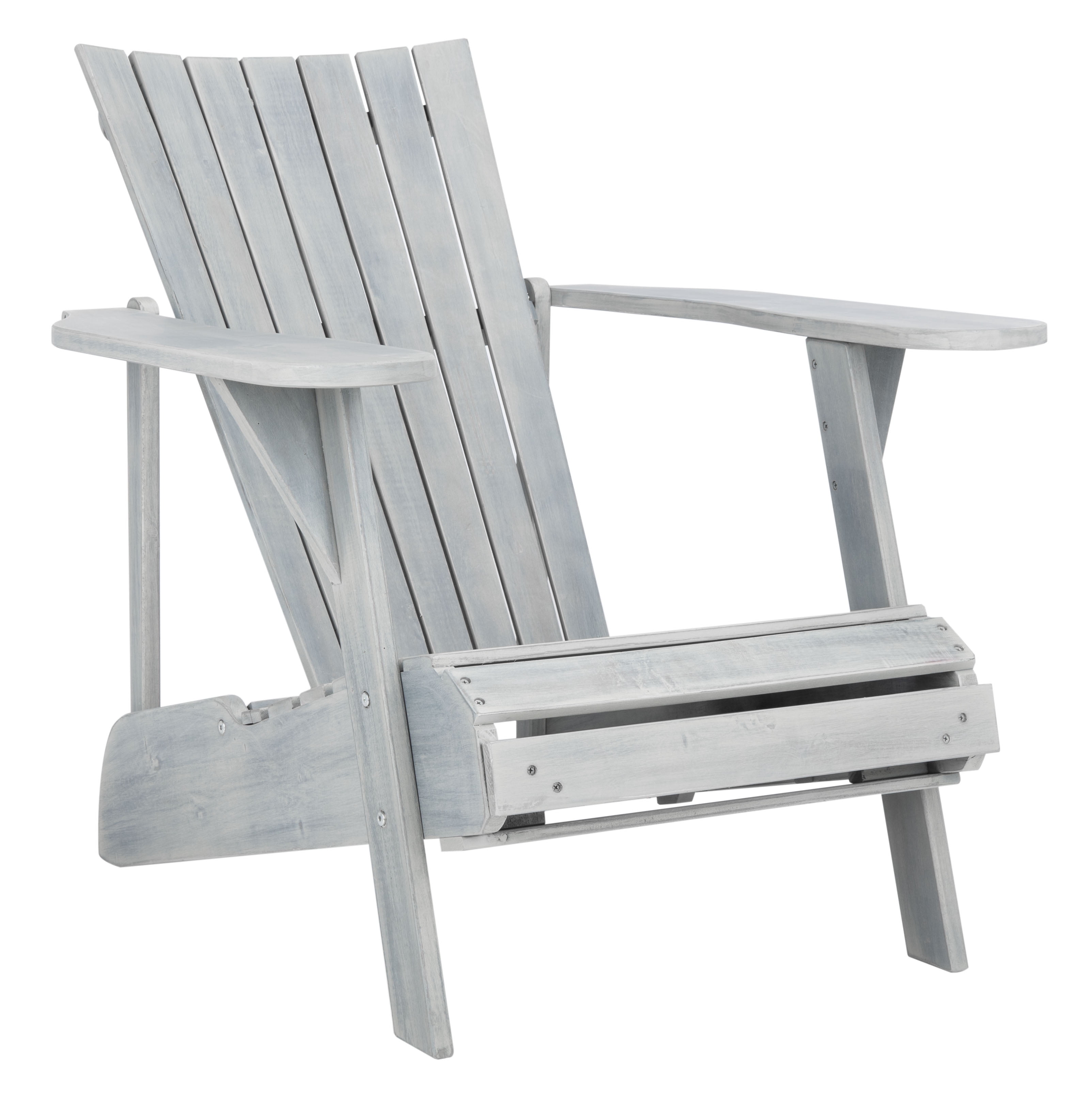 SAFAVIEH Merlin Outdoor Patio Adirondack Chair w/Footrest, Ash Grey