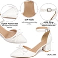 thumbnail image 3 of Ecetana Women's Pumps Pointed-Toe chunky Heel Shoes with Bow Elegant Ankle Strap Dress Shoes for Wedding Party Office, 3 of 6