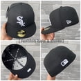 thumbnail image 2 of Black MLB Chicago Blanco Sox Flat Cap New York Yankees Full Enclosure Unisex Hip Hop Snapback Cap Men's Oversized Flat Brim Cappangjing, 2 of 4