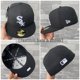 thumbnail image 2 of Black MLB Chicago Blanco Sox Flat Cap New York Yankees Full Enclosure Unisex Hip Hop Snapback Cap Men's Oversized Flat Brim Cappangjing, 2 of 4
