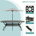 thumbnail image 7 of MEETWARM 9-Piece Outdoor Patio Dining Set, 8 Outdoor Dining Cushioned Chairs and 1 Oval Table with 2.2" Umbrella Hole, All Weather Cast Aluminum Patio Funiture Set for Backyard, Patio, Chili Red, 7 of 7