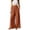 Brick Red, variant on Women's High Waist Wide Leg Pants, Cotton Linen Flare Leg Palazzo Trousers with Pockets, Elastic Waist Casual Bell Bottom Pants for Daily Wear, Vacation and Boho Chic Outfits Black XS