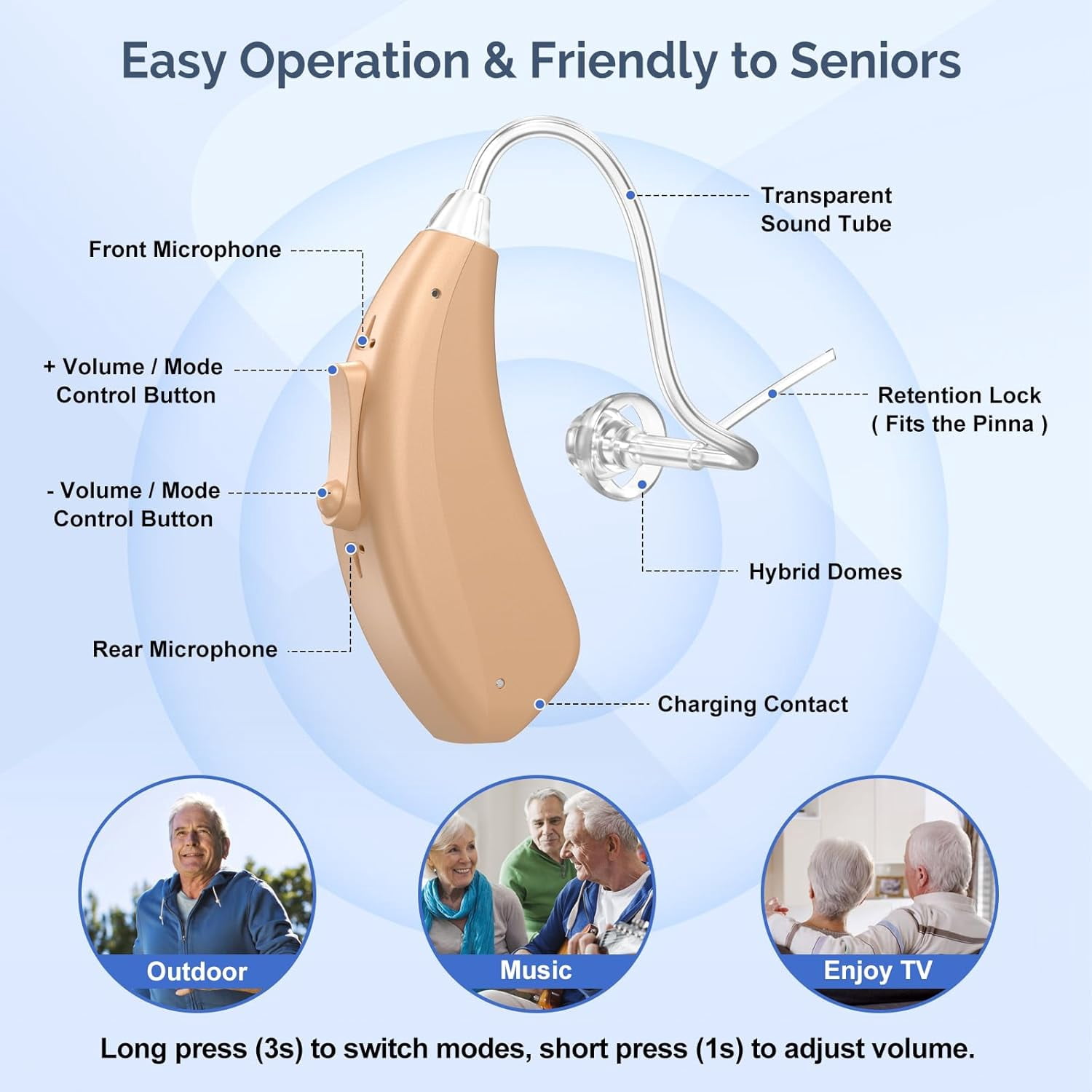 SUWU Hearing Aids for Seniors with Noise Cancelling, Rechargeable Hearing Amplifier with with Smart APP Control for People with Hearing Loss