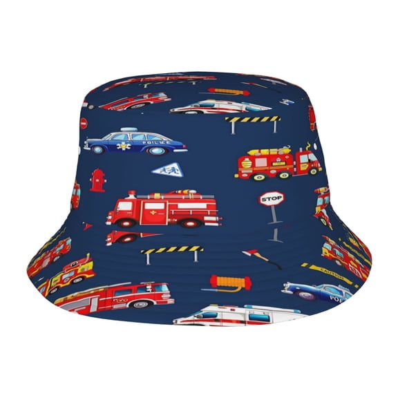 Fire Truck Fisherman's Hat Lightweight and Breathable Sun Hat Suitable for Both Men and Women