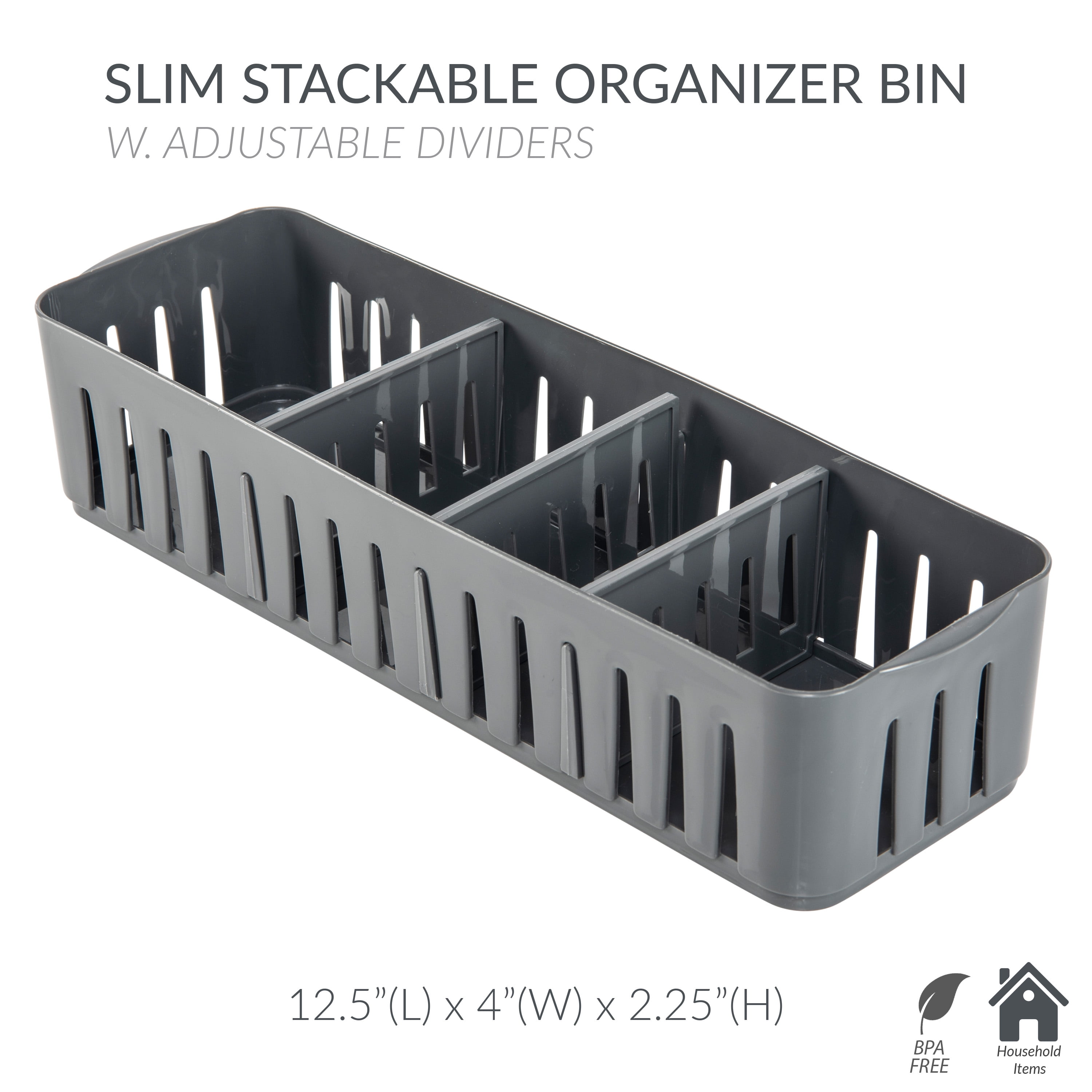 V4 2 Pieces 276*279*128MM Plastic Stackable Organizer Shelf Bin Rack Bin  With Divider Divisible Storage Bins For Toys - AliExpress