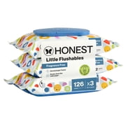 The Honest Company Little Flushables Plant-Based Wipes, 126 Count, Hypoallergenic, Safe to Flush