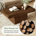 thumbnail image 2 of Tribesigns 47.24-inch Solid Wood Coffee Table, Mid Century Modern Rectangle Center Cocktail Table for Living Room, 2 of 6