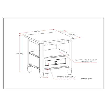 Simpli Home - Warm Shaker End Table - White