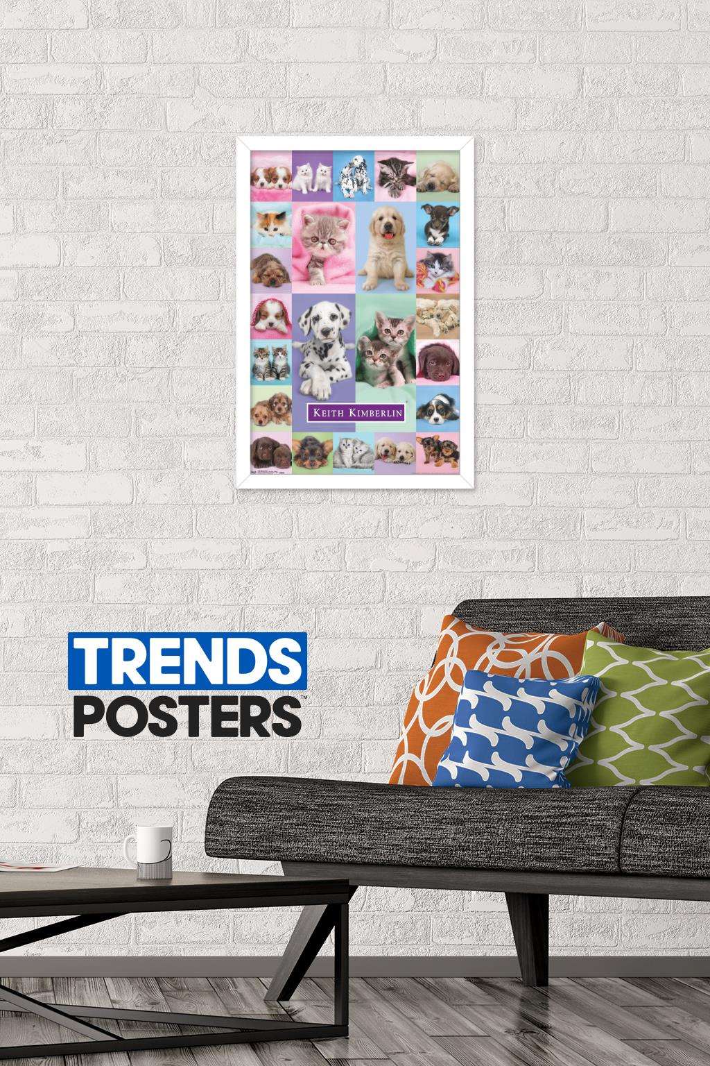 Keith Kimberlin - Puppies and Kittens Wall Poster, 14.725" x 22.375", Framed