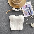 thumbnail image 1 of Camiseta sin mangas con tirantes y cuello Halter para niña, Top con cuello de excavación, ajustado, 1 of 5