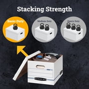 Bankers Box Letter/Legal Size Storage Boxes, 4 per Carton, White, Small/Large Office - Basic Duty