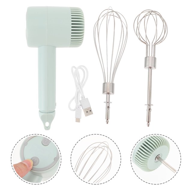 RUNROTOO 1 Set Handheld Mixer Wand Green with Cordless Operation for Cooking Needs
