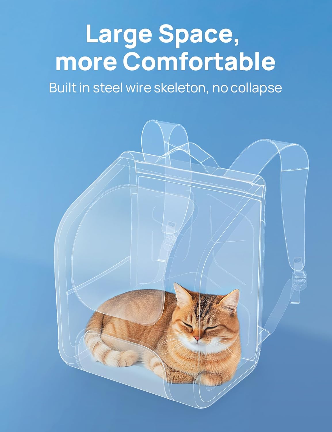 Cat Backpack Carrier, Large Space Cat Bubble Backpack, Breathable Cat Carrier, Shaded Dog Backpack Carrier, Ergonomic 3D Design for Travel, Hiking, Walk, Suitable for Shopping, Car, Vet, Gray
