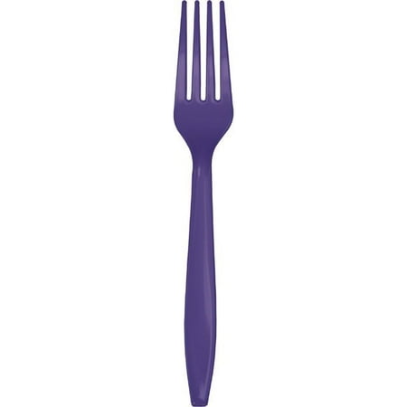 Purple Cake Fork - Touch of Color Premium Plastic Forks, Purple, 24 Ct
