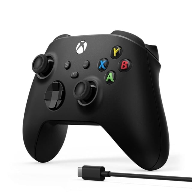 Control Inalámbrico Xbox One Series Microsoft X/S PC Negro más Cable USB Tipo C