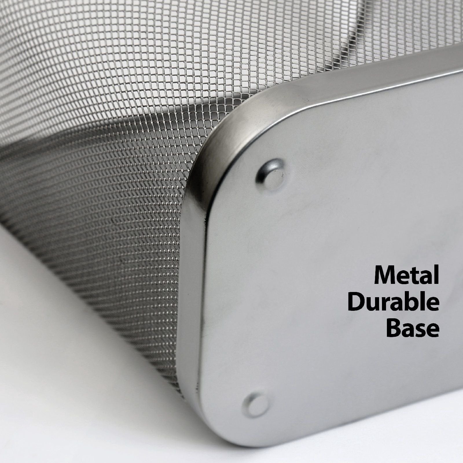 YBM Home Metal 3.5 Gallon Trash Can Wastebasket Recycling Bin for Office, Silver