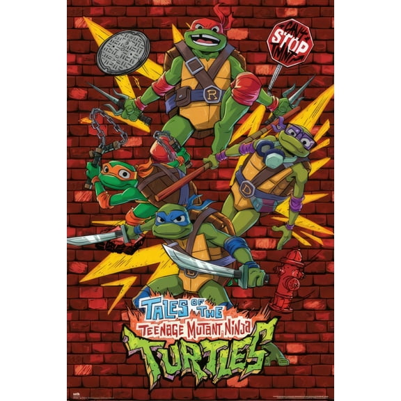 Tales Of The Teenage Mutant Ninja Turtles - Comic Poster (Raphael, Donatello, Leonardo & Michelangelo) (Size: 24" x 36")