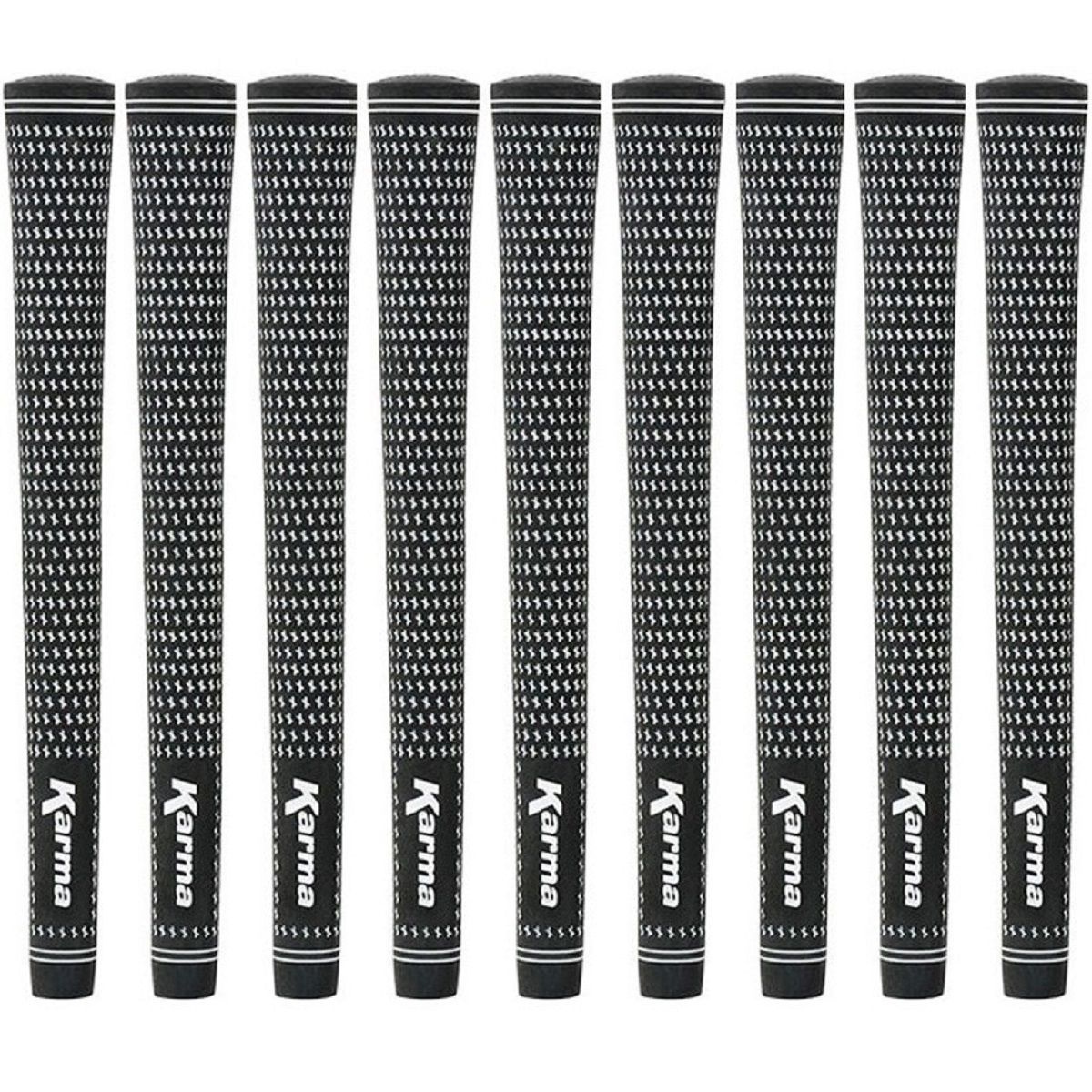Karma Velour Jumbo Black/White (+1/16") 9 Piece Golf Grip Bundle