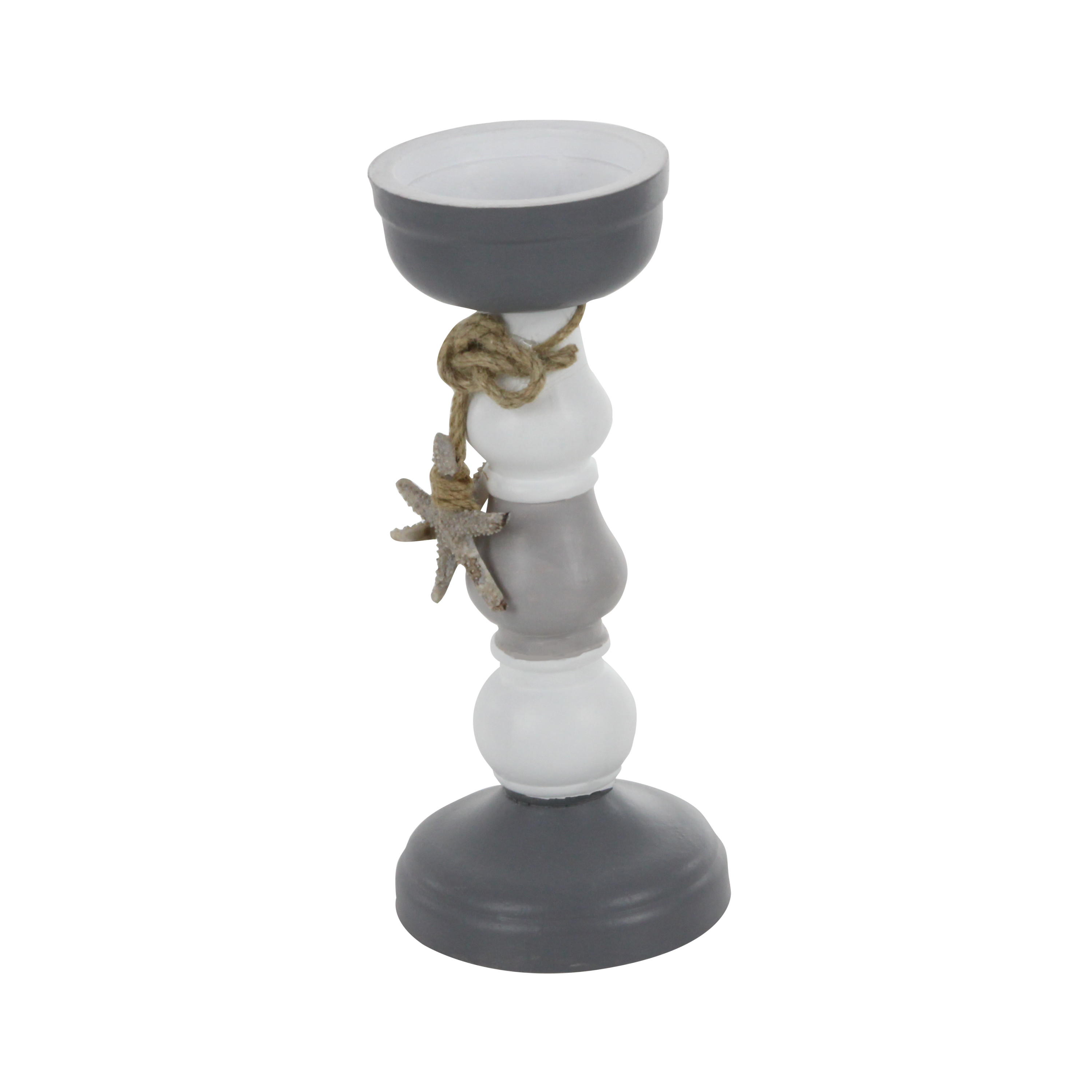 DecMode 10", 12"H Candlestick, Grey, 2 - Pieces