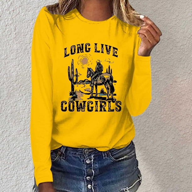 MHFRRA Camiseta Básica de Manga Larga con Cuello Redondo y Corte Holgado para Otoño, Ideal para Uso Informal. Amarillo