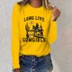 thumbnail image 1 of MHFRRA Camiseta Básica de Manga Larga con Cuello Redondo y Corte Holgado para Otoño, Ideal para Uso Informal. Amarillo, 1 of 3