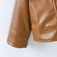 thumbnail image 6 of Otqutp Toddler Girls Boys Motorcycle Leather Jacket PU Faux Biker Coat Fall Winter Solid Color Long Sleeve Lapel Outerwear, 6 of 8
