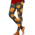 thumbnail image 2 of Sixuan Halloween Leggings for Women, Dress Womens Fall Fashion 2024, Women Soft Pumpkin Head Stripes Print Legging Slim Yoga Fitness Running, 2 of 4