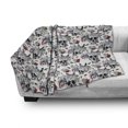 thumbnail image 3 of Day of the Dead Soft Flannel Fleece Throw Blanket, Sugar Skull Flowers Pattern Vintage Rose Bouquet and Bees Retro Print, Cozy Plush for Indoor and Outdoor Use, 70" x 90", Multicolor, by Ambesonne, 3 of 6