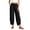 Black 07, variant on Karymi Women's Shorts Thick Cropped Sweatpants, Elastic Drawstring Waist Jogger Pants, Button Decor Irregular Split Hem Trousers with Side Pockets