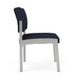thumbnail image 2 of Pemberly Row Chaise d'Invité Sans Accoudoirs pour Réception - Acier Argenté - Bleu Marine, 2 of 5