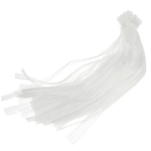 Homoyoyo Reusable Mesh Produce Bags for Fruits and Vegetables, Breathable PE Material, Foldable, White, 50 Pieces for Home Use