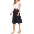 thumbnail image 5 of Women's Elegant High Waist A-Line Midi Skirt with Bow Tie Detail, 5 of 7