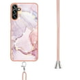 thumbnail image 3 of SaniMore for Samsung Galaxy A25 Case with Detachable Crossbody Lanyard Shockproof TPU Backplane Marble Pattern Luxury Fashion Anti-drop Slim Lightweight Cover, Rosegold, 3 of 4