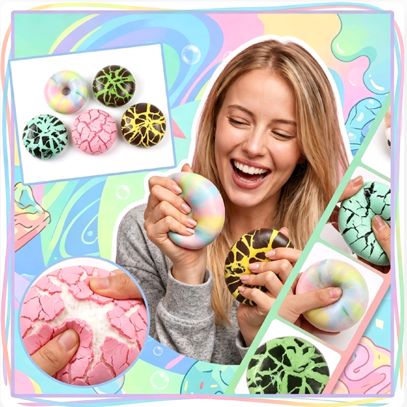 Wax Cracking Squishy – Soft Gel Wax Squishies with Crackable, Snowball Crunch Texture, Crispy Stress Balls for Desk & Office Relaxation