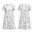 thumbnail image 3 of Bixox Women's Short Sleeve Summer Dress Loose Swing Knee Length Dresses with Pockets-Watercolor Wildflower, 3 of 7