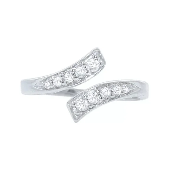 1.00 Ct Round Cut Natural Moissanite Adjustable Bypass Toe Ring 925 Sterling Silver