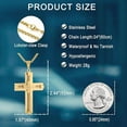 thumbnail image 6 of Men's Cross Necklace 316L Stainless Steel Large Jesus Christ Pendant Jewelry Rolo Chain for 24'', 6 of 9