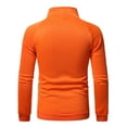 thumbnail image 3 of BXINGOHAI Men's Casual Patchwork Hoodless Sweatshirt Blend Stretchy Quarter-Zip Mock Neck Long Sleeve Pullover Shirt Outdoor Athletic Sports Tops Today Sales Orange,XXL, 3 of 3