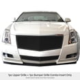 thumbnail image 3 of APS Compatible with Cadillac CTS 2008-2013 & 11-14 CTS Coupe Stainless Steel Black Mesh Grille Insert Combo A77768H, 3 of 7