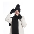 thumbnail image 2 of Caywon Women's Winter Double Layer Fleece Lined Thickened Warm Wool Hat Scarf Gloves Three Piece Set Clothing Matching Set Coordinated Design, 2 of 5