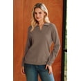 thumbnail image 4 of Arach&Cloz Women's 100% Cotton Collared V Neck Eyelet Knit Spring Cotton Polo Shirts 2026, 4 of 7