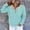 016 Mint Green, variant on Women's Color Block Hooded Drawstring Button Down Sweatshirt Casual Long Sleeves Loose Fit Sweatshirt Tops With Pockets